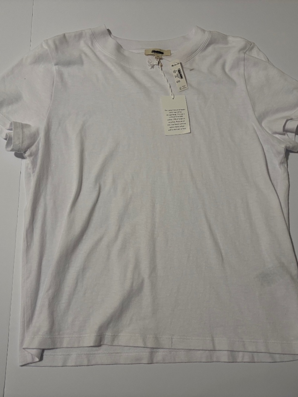 NWT Madewell The Relaxed Tee in Vintage Jersey White Crewneck T-Shirt Size M